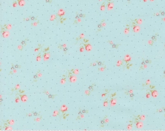 Moda Fabrics, Abide by Brenda Riddle, Light Blue Tiny Buds, 18792-14, 100% Quilting Cotton Fabric