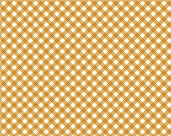 Riley Blake, The Beehive State, Gingham amarillo medio en el bies, C12534, tela de algodón 100% acolchado