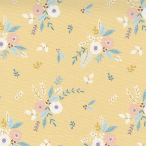 Moda, Little Ducklings by Paper and Cloth, Yellow Floral, 25101-16, 100% Cotton Fabric