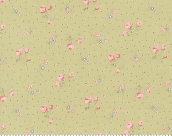 Moda Fabrics, Abide by Brenda Riddle, Light Green Tiny Buds, 18792-15, 100% Quilting Cotton Fabric