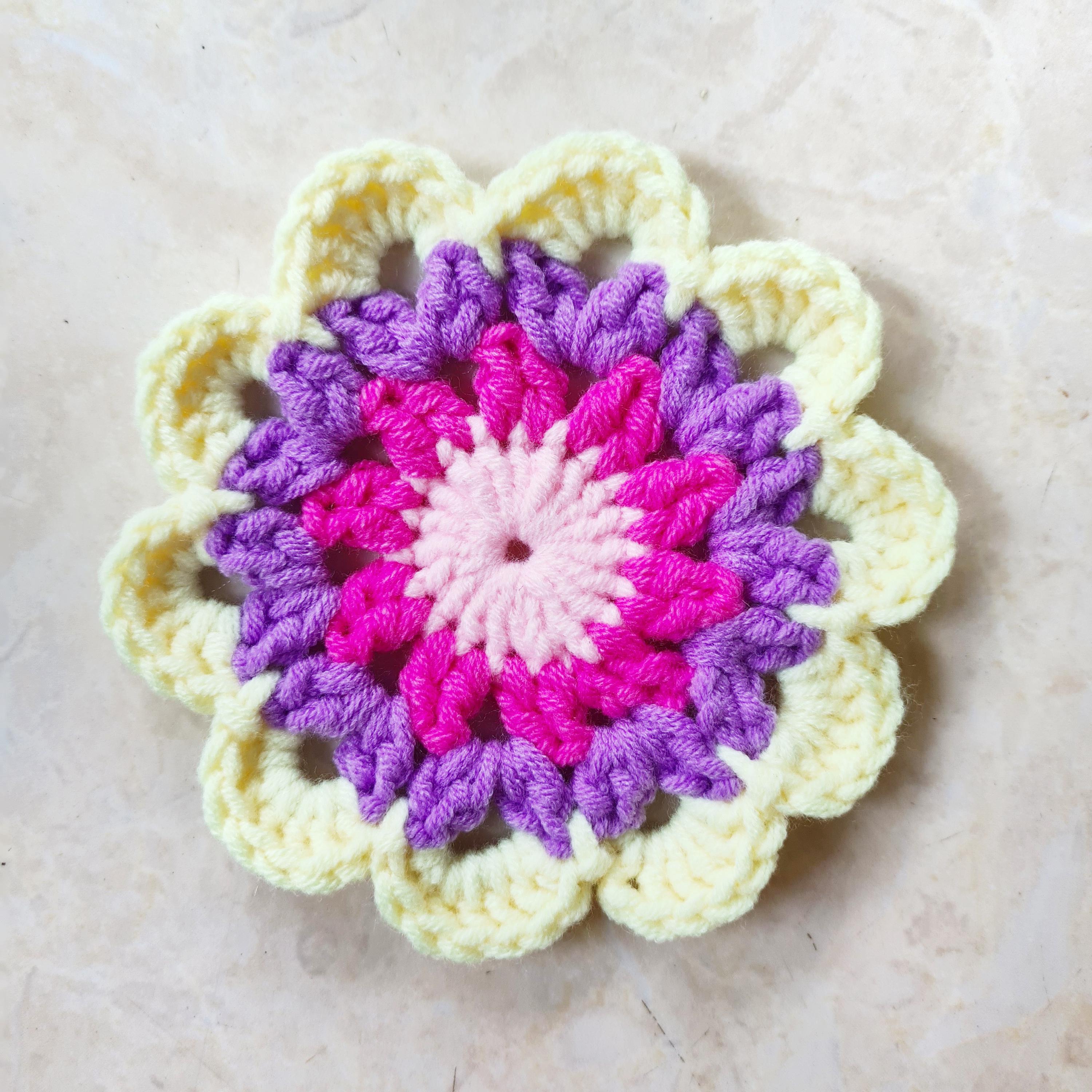かぎ針編みの花のコースター4枚セット ハンドメイド - Etsy 日本