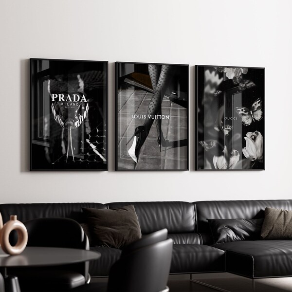 Framed Black and White Designer Poster Etsy