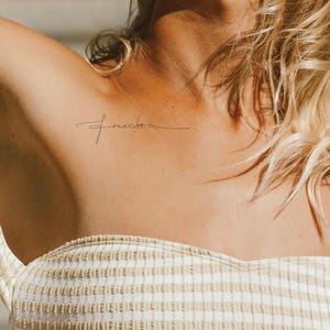 Personalized Fine Line Script Tattoo | Custom Dainty Tattoo Designs