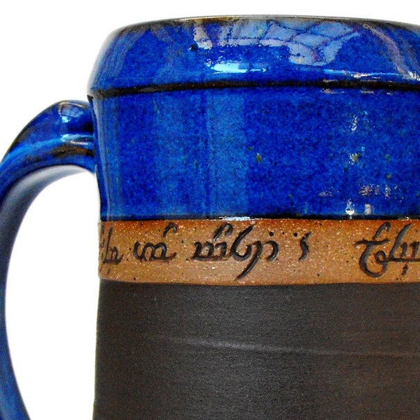 Personalized, Elvish Tankard, Stein, Personalized Beer Mug,  24oz, Scratch Made Pottery, LOTR