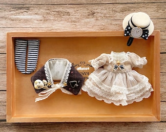 Handmade Nendoroid Obitsu 11 ob11 clothes dress European style dress 4 piece set