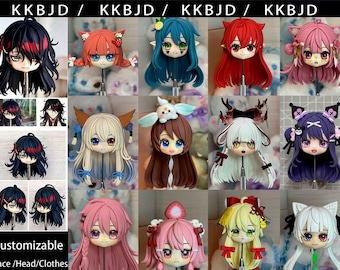 Customizing Obitsu11 ob11 YMY GSC Hair and Face Expression, Handmade nendoroid customization personalized hair,Nendoroid Customization