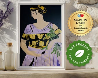 Lámina artística de la reina griega Clitemnestra: Mitología de la antigua Grecia (Descarga digital)