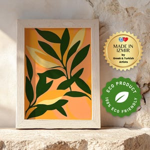 Olive Branch Print: Minimalist Mediterranean Wall Art (Digital Download)