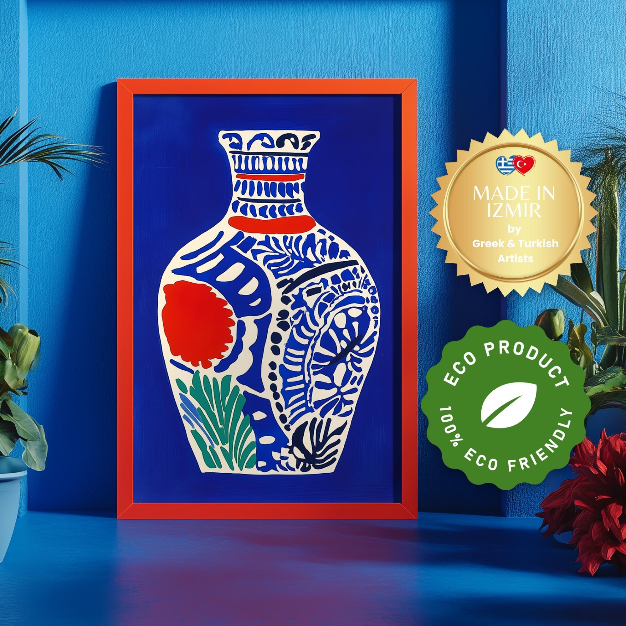Greek blue pottery - Etsy 日本