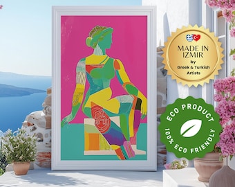 Athena Greek Goddess Print: Modern Pop Art (Digital Download)