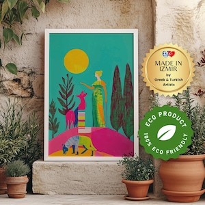 Artemis Greek Goddess Print: Modern Pop Art Poster (Digital Download)