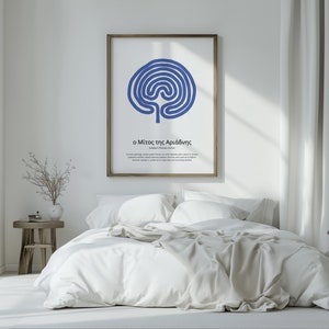 Ariadne&#39;s Thread Labyrinth Print: Greek Mythology Wall Art (Digital Download)