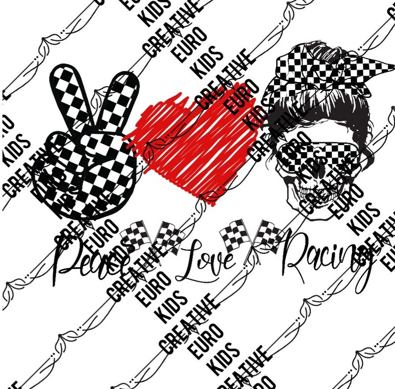 Download Nascar Peace Love Racing Checkered Flag Skull Bandanafor Sublimation Download Only Combination Painting Wearefunnel Com