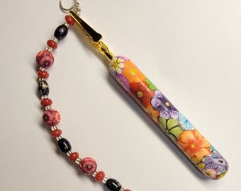 YOUR CHOICE COLOR Bracelet Helper, Extra Hand, Handcrafted Polymer Clay Millefiori Floral, Your Choice Color