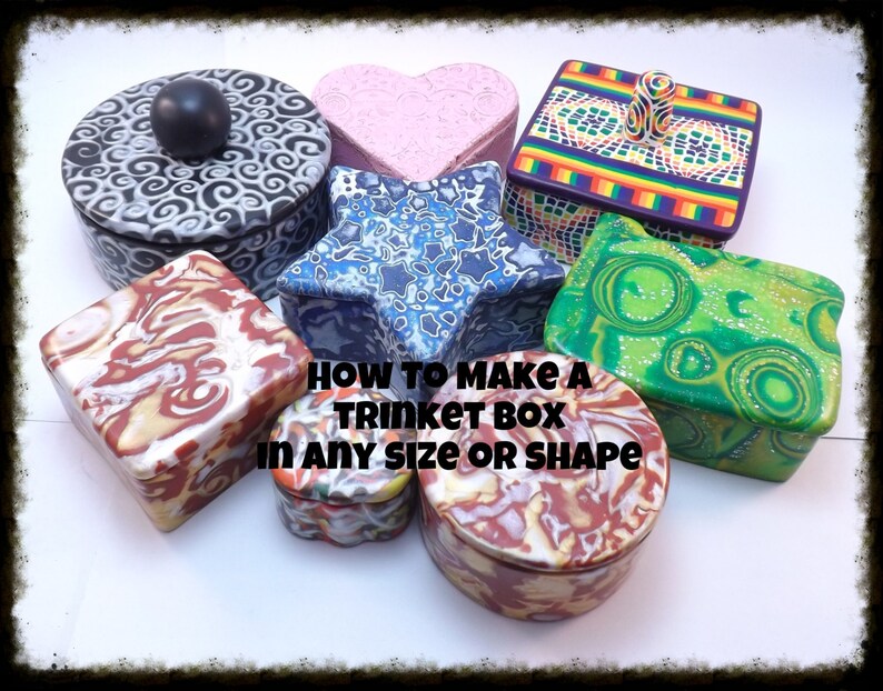 Tutorial, How to Make Any Size or Shape Polymer Clay Trinket Box with Free How to Finish Tutorial image 1