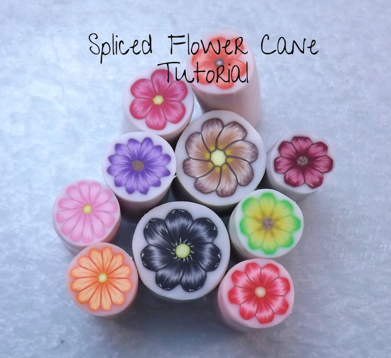 Tutorial Polymer Clay Cane Simple Spliced Flower How To Etsy