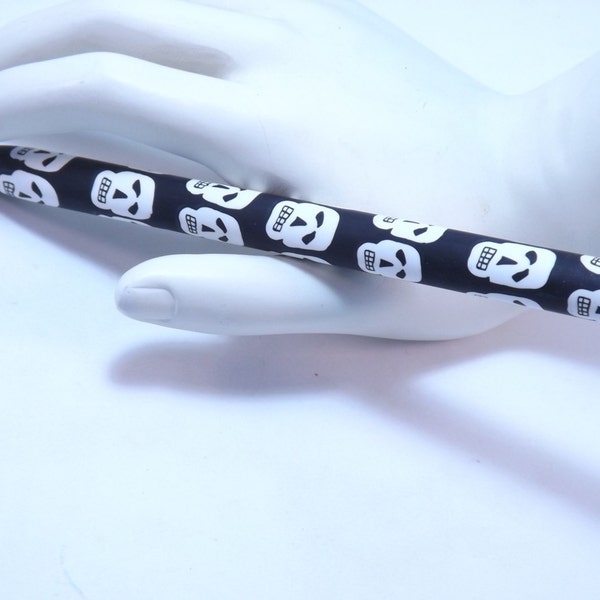 Handmade Skulls Polymer Clay Covered Ball Point Pen