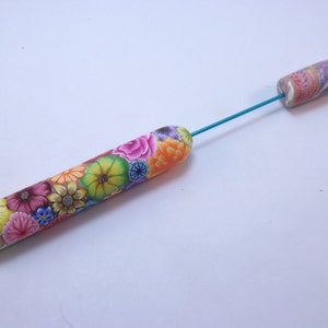 YOUR CHOICE COLOR Millefiori Floral Polymer Clay Handled Stiletto Awl, Sewing Notions, Embroidery
