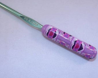 YOUR CHOICE Size/Brand Ergonomic Polymer Clay Covered Crochet Hook MOM, Mother's day, Love