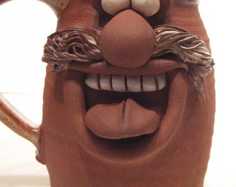 Happy  Mustacho Tongue Out  Mug .