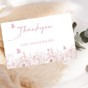 Editable Baby in Bloom Thank You Sign, Wildflowers Baby Shower Invite, Pink Flower Invite, Butterfly Invite, Floral Baby Brunch A4