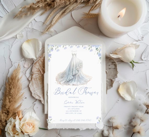 dress bridal shower invitations Wedding Dress Shower Invitation – El's Cards main image 1