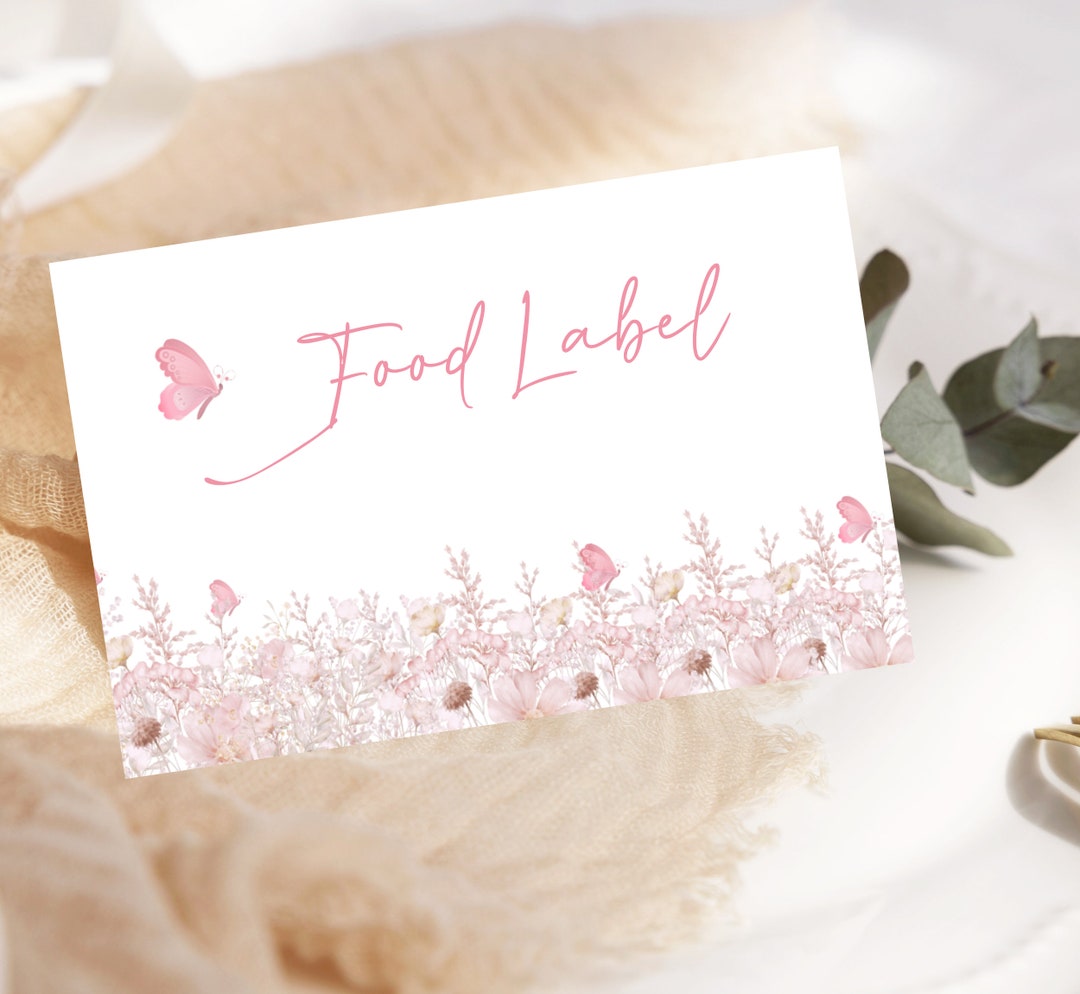 Editable Baby in Bloom Food Label Signs, Wildflowers Baby Shower Favors ...