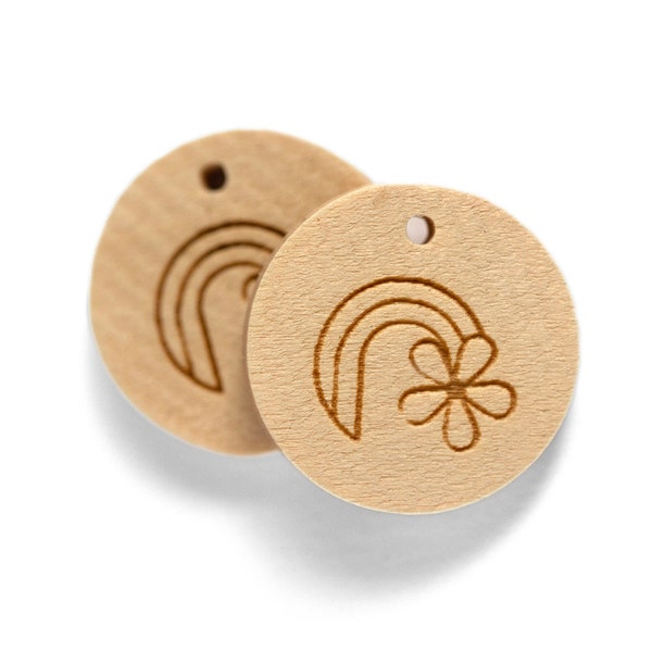 Médaillons en bois personnalisés ronde 20 mm, Médaillon personnalisé pour Mariage, Baptême, célébration d'anniversaire et de communion