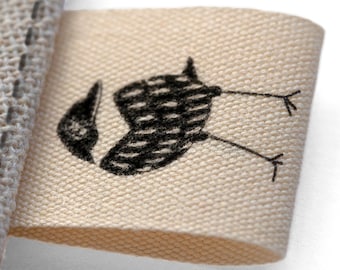 20mm Personalized coton labels, Custom fabric label, Clothing tags color labels 100 pcs