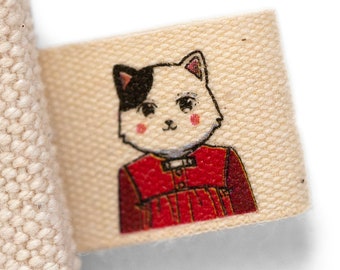 15mm Personalized coton labels custom fabric label clothing tags color labels 100 pcs