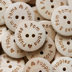 20mm Personalized custom light wooden buttons, mother&#39;s day gift ideas, engraving wood button, crocheting buttons