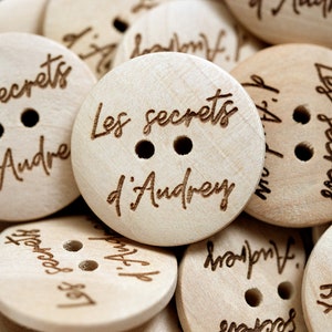 25mm Personalized custom light wooden buttons, mother's day gift ideas, engraving wood button, bean hat buttons