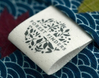 Personalized sew in RAW VINTAGE cotton labels clothing labels pre-cut 100 pcs