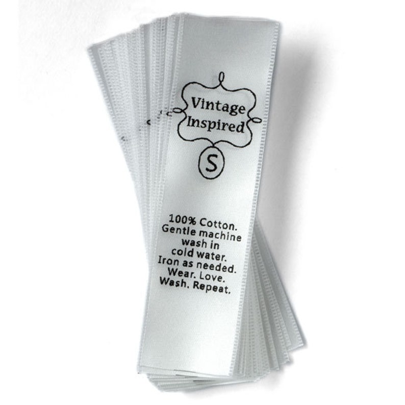 25mm Wash care tags personalized satin labels textile tag Etsy