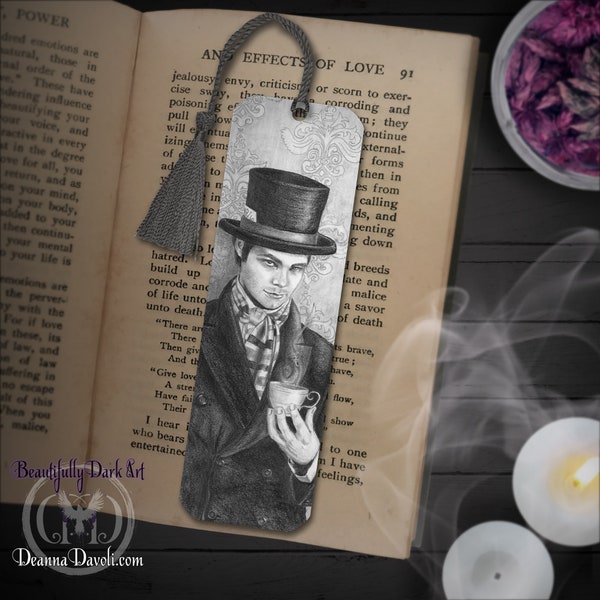 Mad Hatter Bookmark / Alice In Wonderland / Book Accessories / Bookmarker / Reader Gifts / Fairy Tale / We're All Mad Here / Fantasy Art