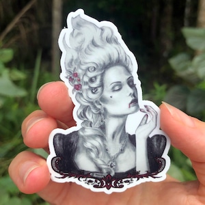 Marie Antoinette Sticker / Rococo Sticker / Vampire Sticker / Halloween Sticker / Vinyl Sticker / Laptop Sticker / Die Cut Sticker image 1