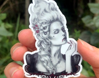 Marie Antoinette Sticker / Rococo Sticker / Vampire Sticker / Halloween Sticker / Vinyl Sticker / Laptop Sticker / Die Cut Sticker