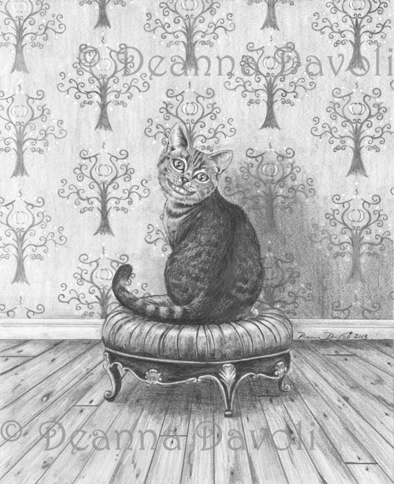 Creepy Cheshire Cat Coloring Page