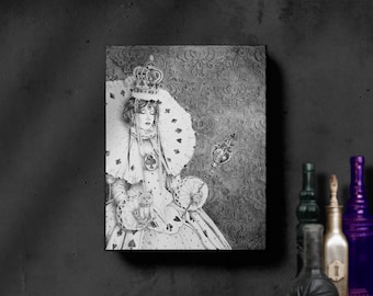 White Queen / Limited Edition / Giclee Art Canvas Print / Alice In Wonderland Art / Fairy Tale / Fantasy / Through The Looking Glass /Gothic