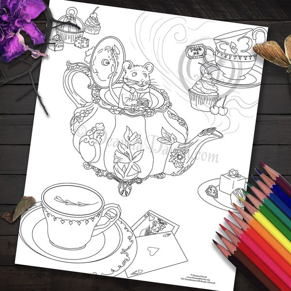 Alice in Wonderland Teapot Printable - Etsy