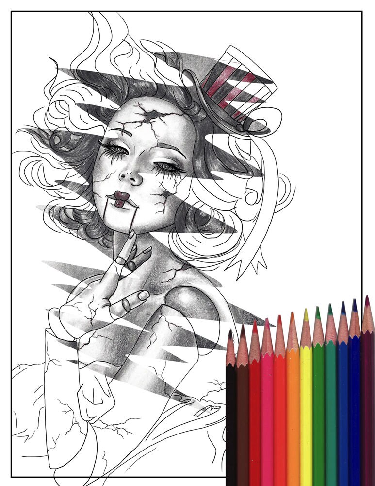 Download Broken Doll Coloring Page Carnival Doll Printable Coloring ...