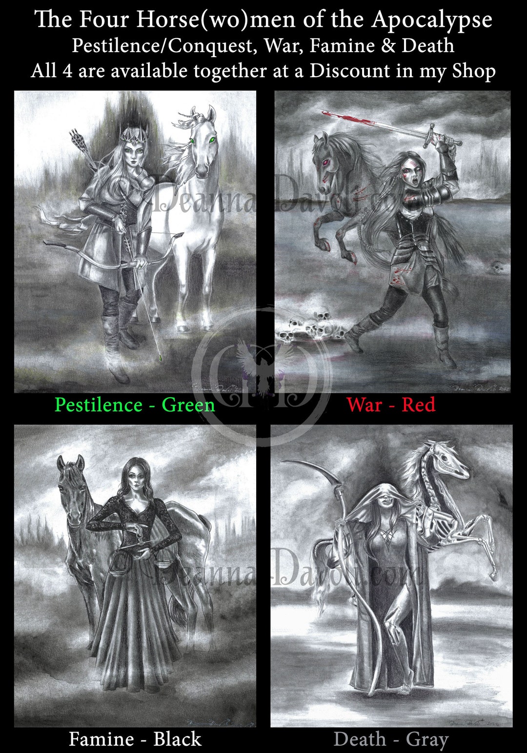 Four Horsemen of the Apocalypse / Pestilence Conquest War Famine Death