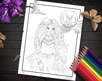 Topaz Broken Doll Coloring Page Owl Coloring Page Carnival Doll Printable Coloring Page Download Coloring JPG Adult Coloring Page Marionette