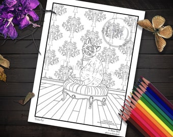 Cheshire Cat Coloring Page Alice In Wonderland Coloring Page Printable JPG Digistamp Fantasy Cats Animal Coloring Page Adult Coloring Page