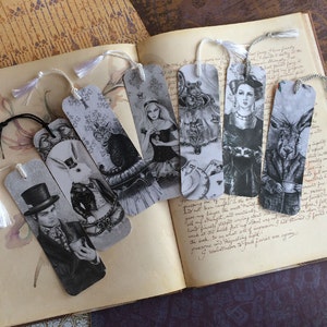 Alice In Wonderland Bookmark Set Queen of Hearts Bookmark Alice Bookmark Mad Hatter Bookmark White Rabbit Bookmark Dormouse Bookmark Cat image 4