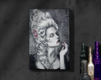 Marie Antoinette / Let Them Eat Cake / Wall Art / Limited Edition / Canvas Print / Vampire Lovers / Gothic Decor / Vampire Gifts / Halloween