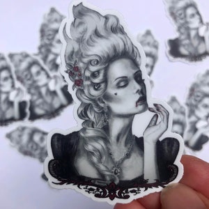 Marie Antoinette Sticker / Rococo Sticker / Vampire Sticker / Halloween Sticker / Vinyl Sticker / Laptop Sticker / Die Cut Sticker image 2