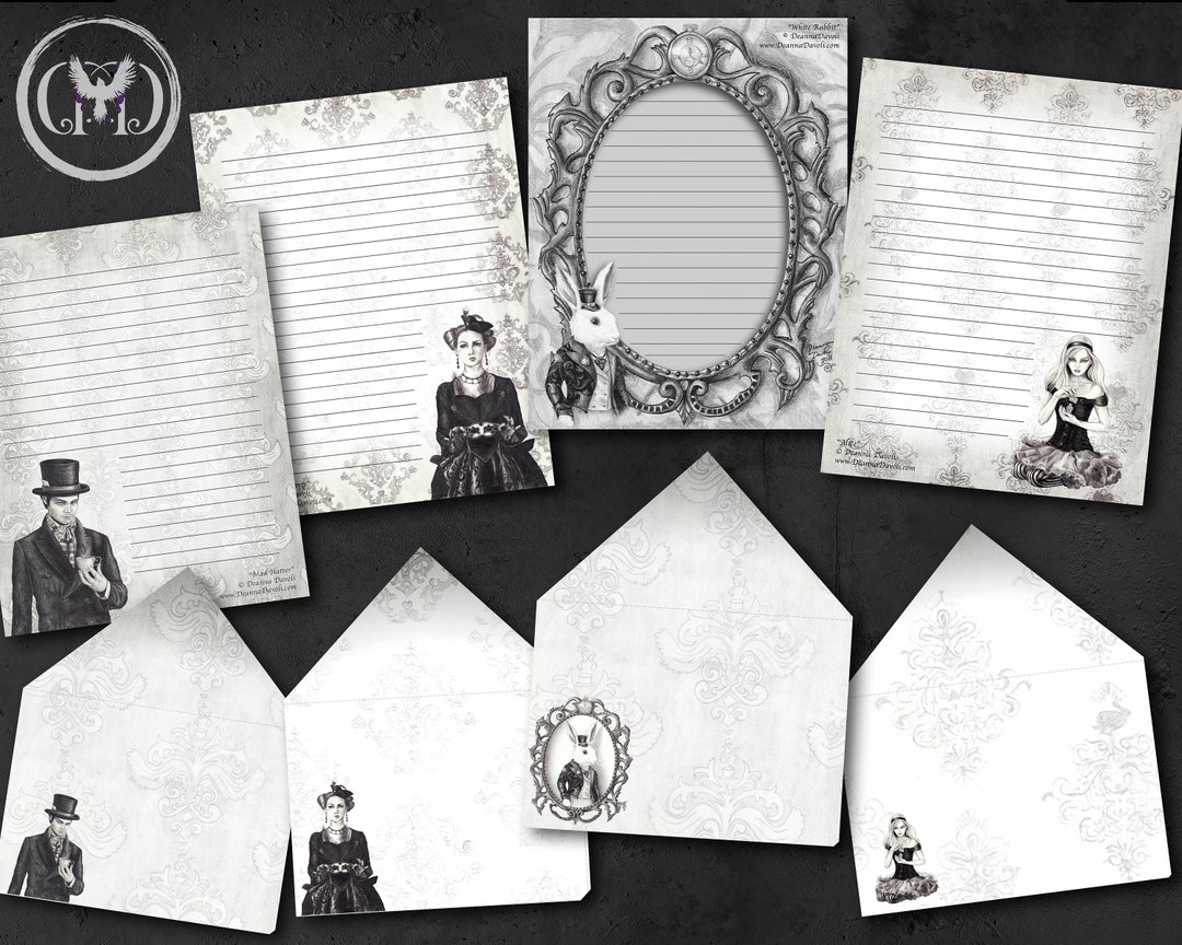 Alice in Wonderland Stationery / Printable Envelopes / Writing Paper ...
