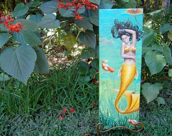 Koi Mermaid Painting ORIGINAL Painting Original Art Mermaid Art Fantasy Art Koi Fish