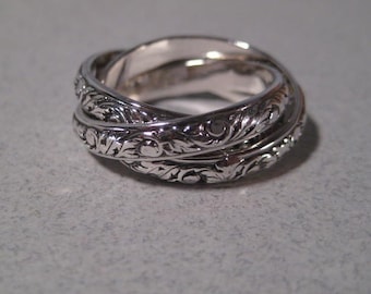 New Leaf ... Rolling  Ring ... Sterling Silver ... CooL ...